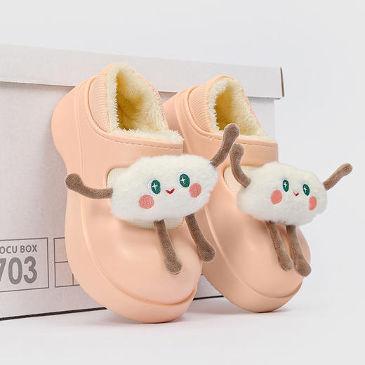 【超可爱❗️带配饰加绒洞洞鞋】足下“暖宝宝”，包跟好暖好舒服❗️拖鞋冬季新款包跟厚底踩屎感保暖棉拖女棉鞋 商品图7