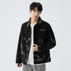 gxgjeans男装春季夹克 晕染印花水洗黑色牛仔夹克外套男 商品缩略图1