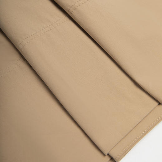 ROMI STUDIO春夏必备 百搭纯色抽绳中长款卡其色A字工装裙Q3124 商品图1