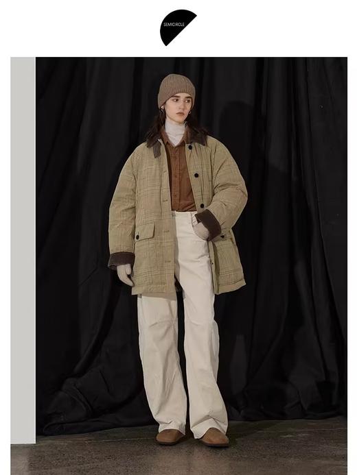 半圆/D24401510/格纹印花水洗工装羽绒服 商品图2