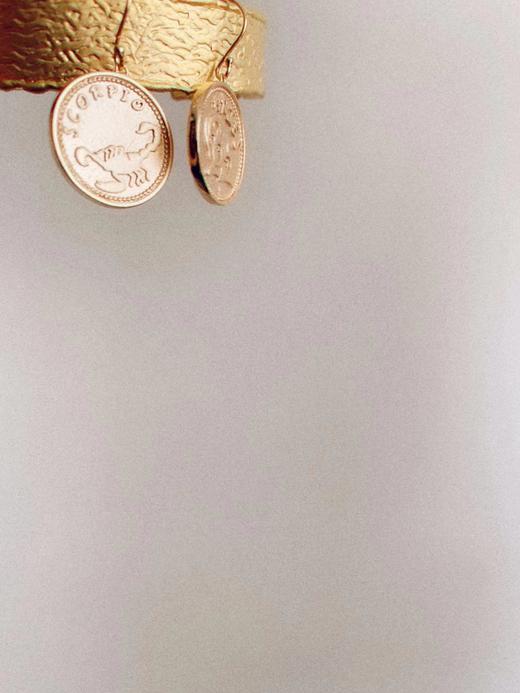 LHWINDSOR复古星座钱币耳环项链小众硬币饰品套装 商品图5