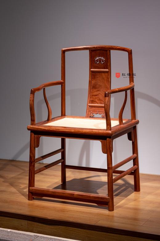 红桥红  家具严选  缅甸花梨(大果紫檀）  【藤面 如意 矮官帽椅】 商品图1