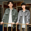 gxgjeans男装春秋衬衫男华夫格军绿休闲工装衬衣外套情侣 热卖衬衫 商品缩略图2