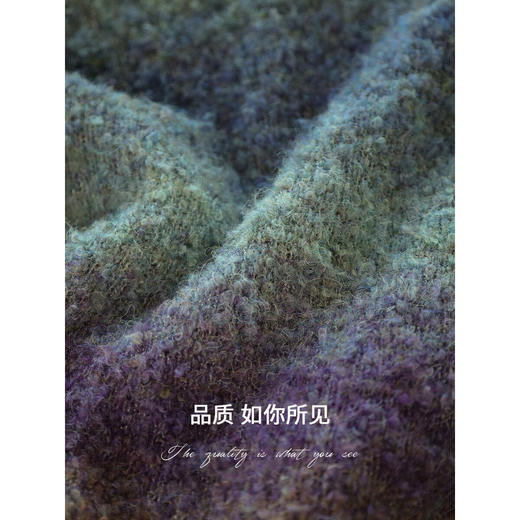 COCOBELLA渐变晕染圆领短款毛衣女秋冬宽松休闲针织衫MZ7098 商品图4