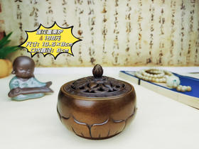 莲花盖熏炉（红色）10.5×8cm