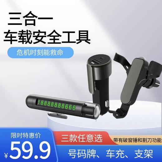 【山东专区】车载安全充电器车充 / 车载手机支架 / 安全挪车号码牌 商品图0