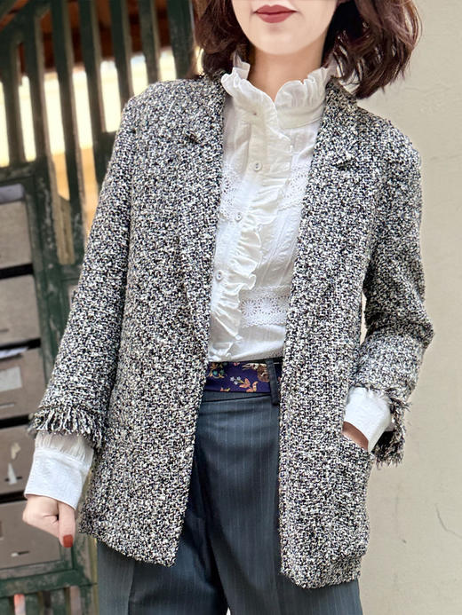 TYNVIE 西装领无纽扣外套 - 香槟金 商品图3