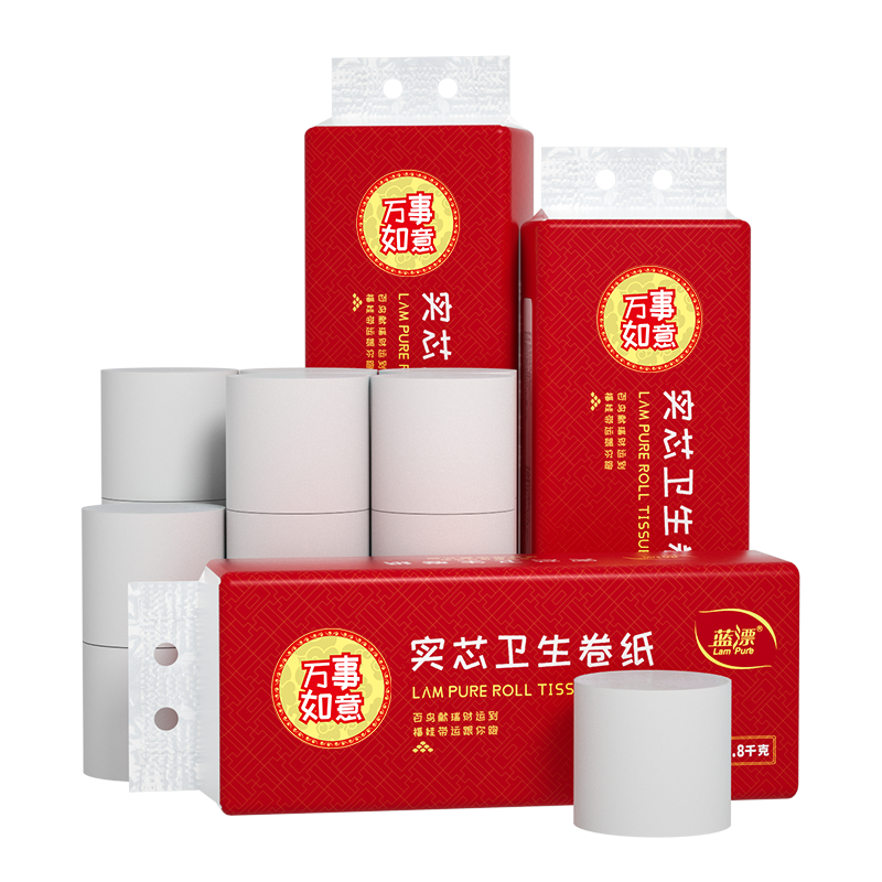 【自营】蓝漂(Lam pure)实芯150g大号圆卷纸白色卫生纸卷纸厕纸擦手纸纸巾LP-20425
