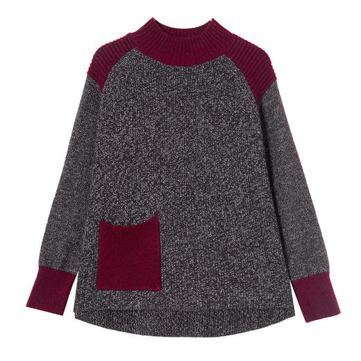 CC-10-6126秋冬新款半高领毛衣女士韩版拼色内搭针织打底衫厚款好看上衣 商品图4