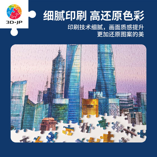 3000片 平面塑料拼图 H3890 全景长版拼图-谭泽鸿-上海，浦东新貌 商品图4