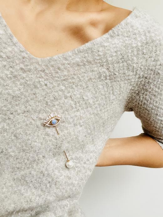 LHWINDSOR复古大眼睛珍珠胸针领针帽针lhwindsor 商品图1