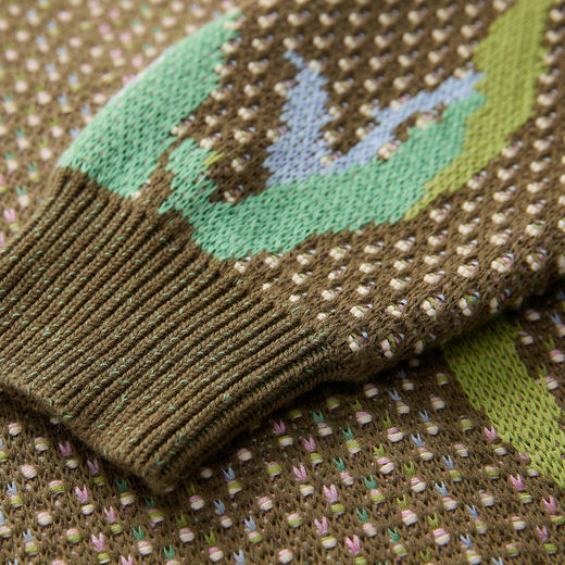 谜底针织开衫女2025春季新品原创提花宽松百搭毛衣毛衫251MZ0307 商品图3