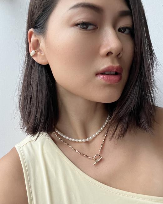 LHWINDSOR 竹节碎石项链复古风韧竹锁骨链百搭手链项链套装 商品图1