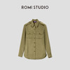 ROMI STUDIO【old money系列】 立体剪裁简约复古绿长袖衬衣T3194 商品缩略图0