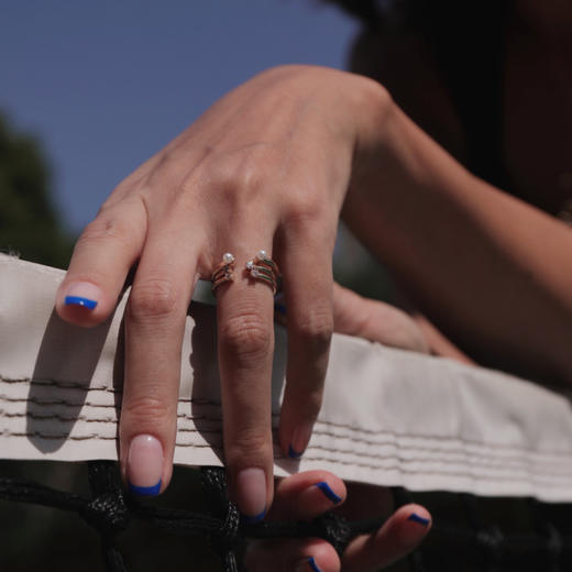 LHWINDSOR 小气泡叠加开口戒指三枚自由组合指环小众简约百搭饰品 商品图1