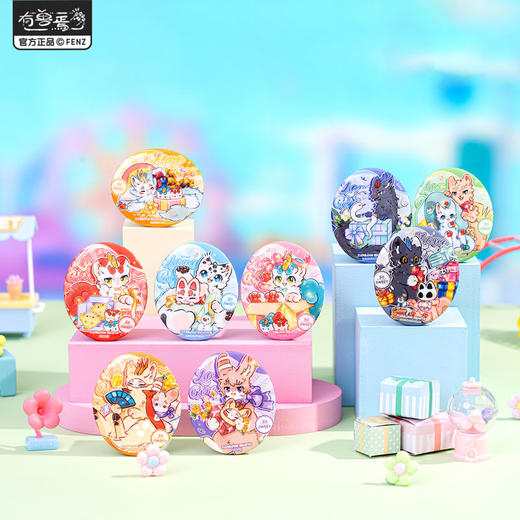 《非人哉官方店》有兽焉爱的礼物系列马口铁徽章幻彩角色新年吧唧盲盒 商品图2