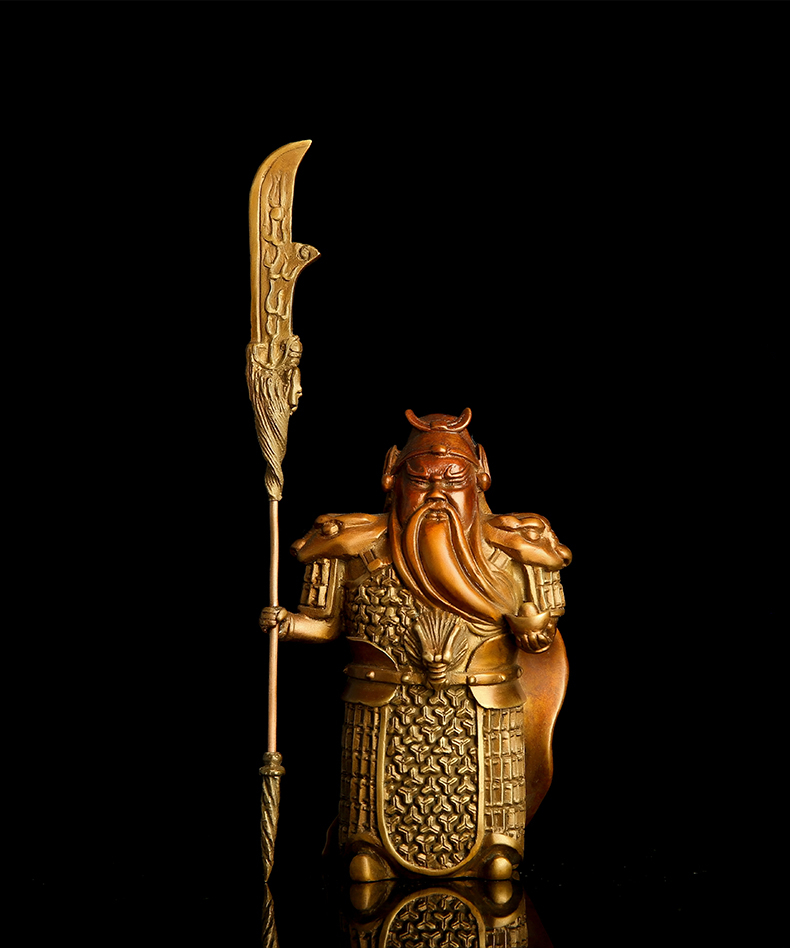 宇达青铜全铜摆件《隆万福》关公武财神 创意 办公室工艺饰品摆件