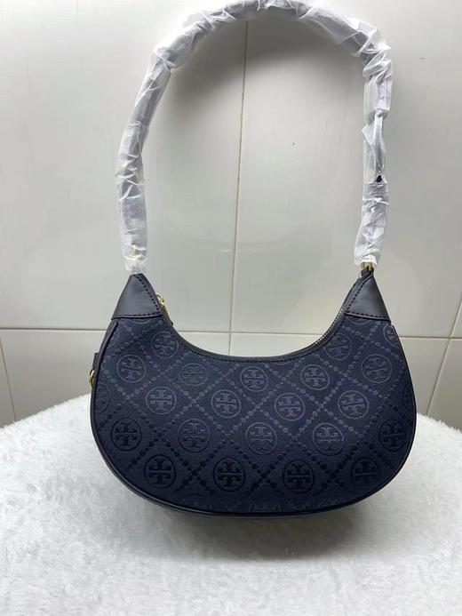 【品牌授权】TORY BURCH 汤丽柏琦 奥莱款 汤丽柏琦提花单肩新月包 商品图0