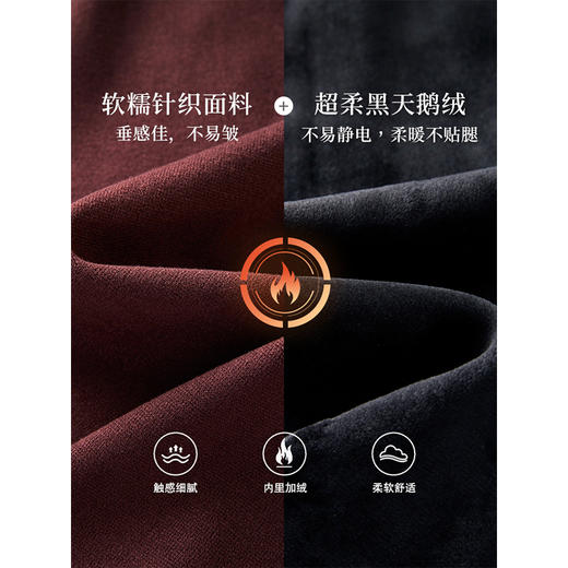 【年终特卖】熙世界针织加绒直筒半身裙女秋冬新款中长款气质开叉一步包臀裙子 商品图3