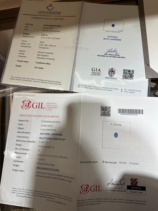 1.10ct刻面蓝宝石戒指 商品图1