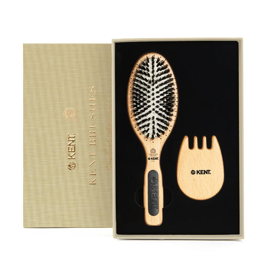 英国进口KENT肯特 天然猪鬃毛梳子金色礼盒 商品图3