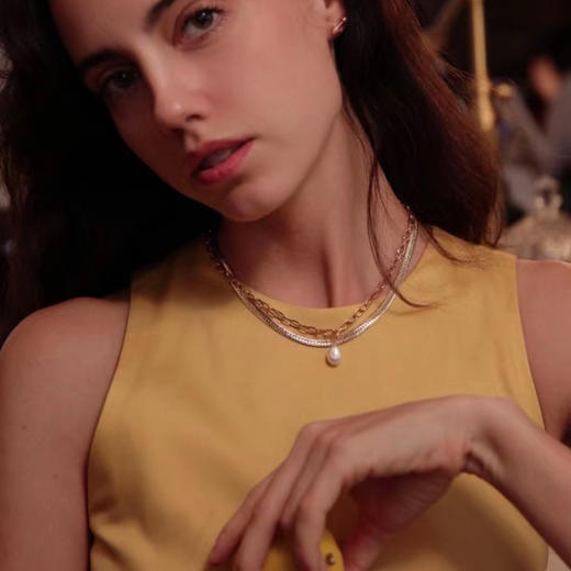 LHWINDSOR 蛇骨巴洛克珍珠项链chic质感颈链天然巴洛克珍珠吊坠 商品图4