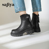 预售10天发|Safiya/索菲娅2024冬季休闲圆头增高厚底粗跟时尚百搭加绒后拉链短踝靴 SF44116414/SF44118414 商品缩略图0