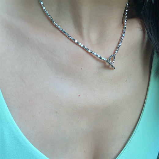 LHWINDSOR 竹节碎石项链复古风韧竹锁骨链百搭手链项链套装 商品图2