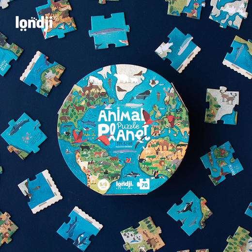londji 蓝色星球 3阶拼图 适合5-8岁 知识科普 保育概念认知 外语读物 西班牙品牌 PZ602U 商品图1