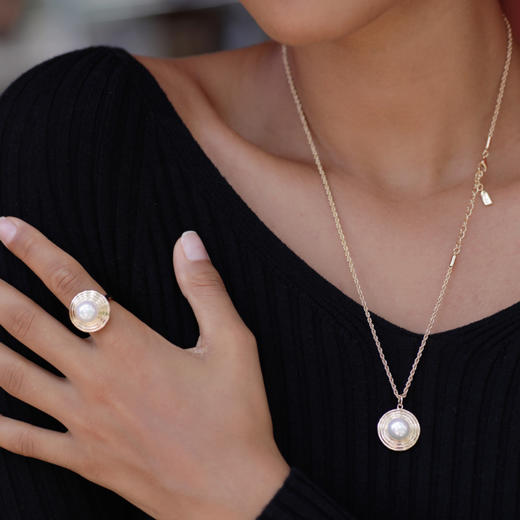 LHWINDSOR 土星Saturn戒指珍珠星球圆环开口指环原创食指戒配饰 商品图4