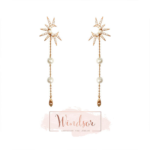 LHWINDSOR Statue of Liberty 自由女神耳环项链轻复古小众设计精致珍珠长链耳环 商品图0