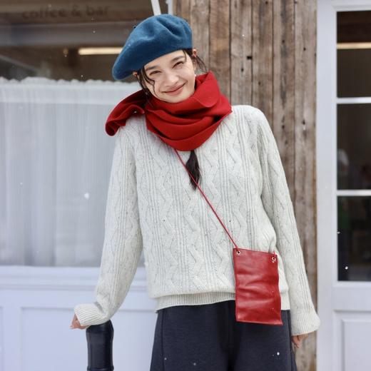 绽放JS156朵/头层牛皮肌理感褶皱皮质复古文艺随性旅行感斜跨小包 商品图1