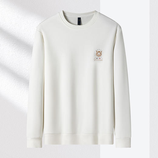 罗蒙男士秋冬加绒加厚卫衣金丝线绣花卫衣男秋冬保暖男上衣休闲百搭 商品图1