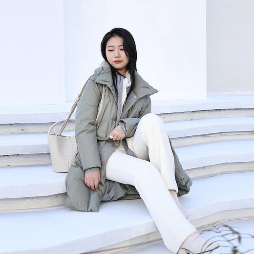 21530 安心羽绒系列定位绗线长款羽绒外套RJ004 商品图1