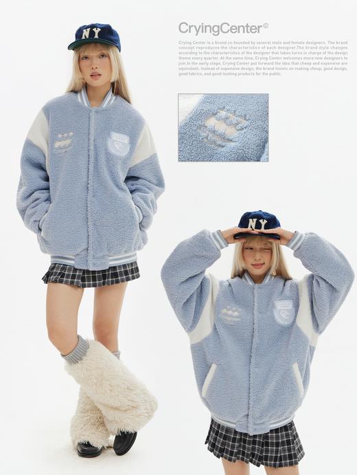 CryingCenter 软糯女高宽大拼接摇粒绒夹克 哭喊中心 商品图5