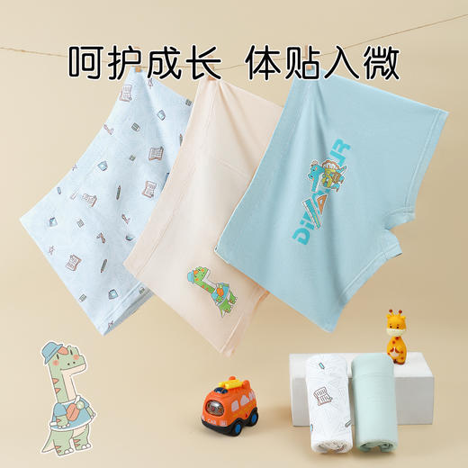 N3-【5条装】【男童 】亲肤新疆棉 3D立体剪裁 恐龙乐园+百变小熊【青春系列】 商品图9