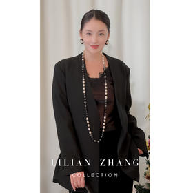 LILIAN ZHANG——定制 、无领极简风黑色通勤西装设计师外套 2405028