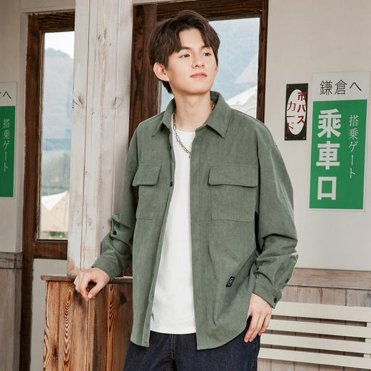 gxg.jeans男装春秋衬衣外套男青年灯芯绒休闲长袖衬衫潮 热卖衬衫 商品图1