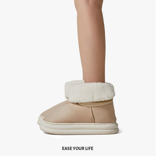 【清仓】朴西蛋卷新款棉拖鞋女冬季室内厚底加绒防滑冬棉拖鞋 商品图1