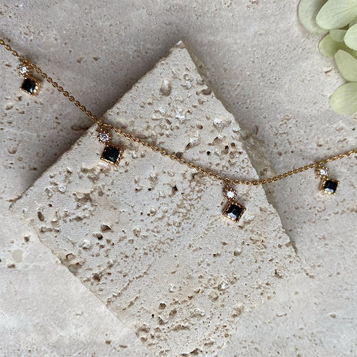 LHWINDSOR Fine Jewelry 原创设计小黑钻锁骨链优雅精致 商品图1