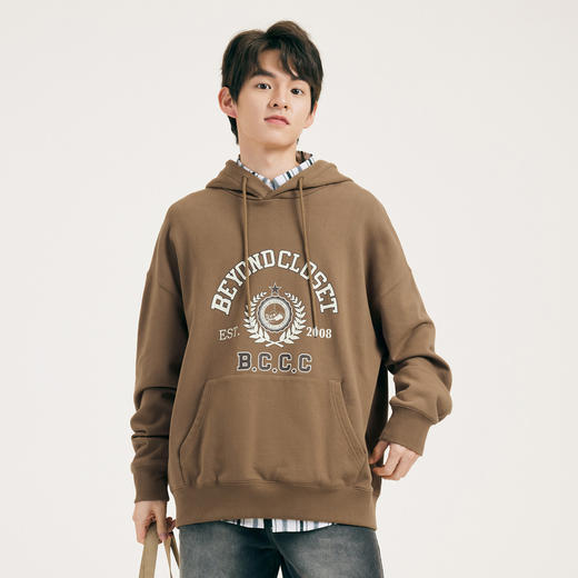 gxgjeans男装春学院风时尚印花情侣连帽卫衣潮 商品图1