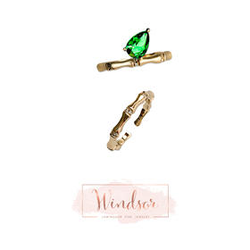 LHWINDSOR 竹叶戒指LHWindsor设计感小众复古简约尾戒女叠戴戒指