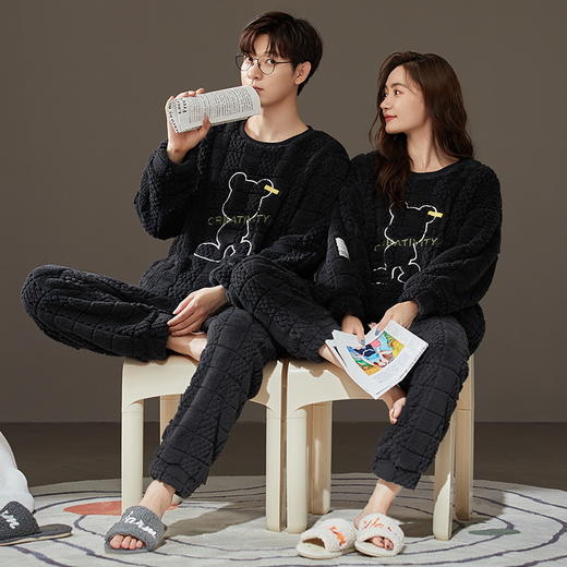 【透梦-男女款软绵绵家居服套装】升级版双面优质珊瑚绒，丝滑亲肤保暖蓄热，高品质高颜值高工艺，防静电不掉毛不掉色，多款式选择，居家外穿都会被夸！ 商品图7