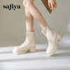 预售10天发|Safiya/索菲娅2024冬季甜酷圆头增高厚底粗跟时尚百搭加绒后拉链短踝靴SF44116415/SF44118415 商品缩略图5