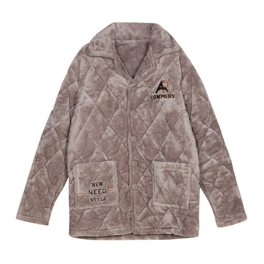 都市丽人男士加厚夹棉套装家居服长袖长裤法兰绒夹棉秋冬睡衣FHT1B3 商品图0