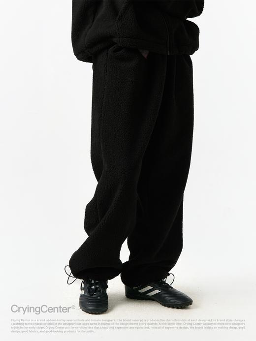 CryingCenter 黑色摇粒绒休闲长裤秋冬保暖通勤 哭喊中心 商品图5