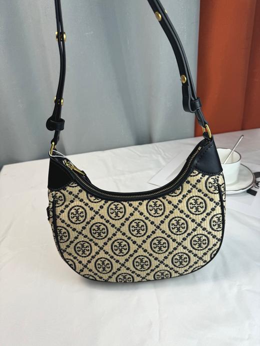 【品牌授权】TORY BURCH 汤丽柏琦 奥莱款 汤丽柏琦提花单肩新月包 商品图5