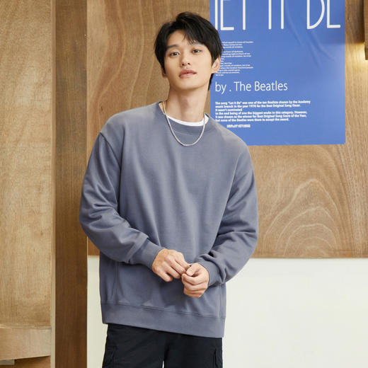 gxgjeans男装秋季宽松套头上衣刺绣圆领卫衣男时尚卫衣 商品图2