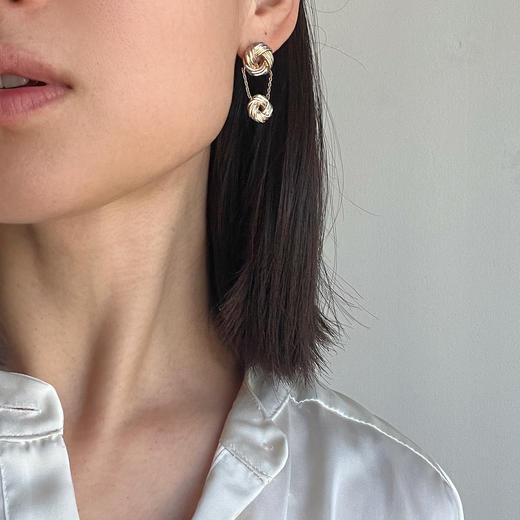 LHWINDSOR 盘扣耳环原创设计东方旗袍盘口新中式耳饰 商品图2