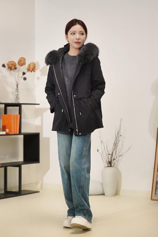 【年货节】臣禾狐狸毛领水貂派克鹅绒服	JZ244250237预售 商品图1